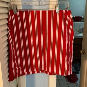 Shein Short Denim Skirt Red Medium